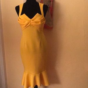 Yellow Scuba dress.